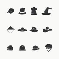 diferentes tipos de chapéus ícone design gráfico ilustração vetorial vetor
