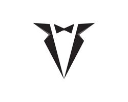 Logotipo de cor preta de homens de smoking e símbolos vector