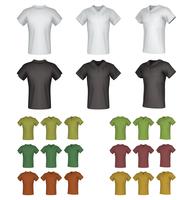 Conjunto de modelo de camisa polo masculina plana. vetor