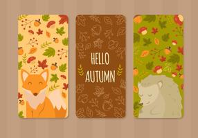 Cartão de cumprimentos bonito do outono dos animais vetor