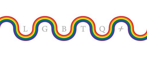 arco-íris ondulado, cores lgbtq com design de cores title.lgbtq, ilustração vetorial. conceitos de pessoas gays, lésbicas, bissexuais, homossexuais, transgêneros. vetor