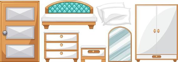 conjunto de móveis de interior em estilo cartoon vetor