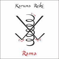 Karuna Reiki. Cura energética. Medicina alternativa. Rama Symbol. Prática espiritual. Esotérico. Vetor