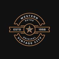 distintivo retrô vintage para elemento de modelo de design de logotipo do texas emblema do país ocidental vetor