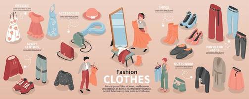 infográficos de roupas de moda vetor