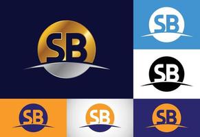 vetor de design de logotipo de letra inicial sb. símbolo gráfico do alfabeto para identidade de negócios corporativos