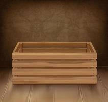 composição de caixa de armazenamento de madeira vetor