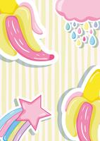 Bananas e estrelas dos pastels Punchy vetor