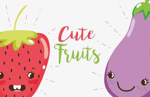 Desenhos animados bonitos das frutas vetor