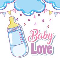 Cartão bonito de amor de bebê vetor