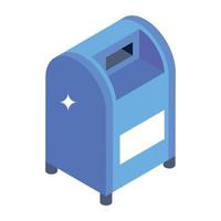 ícone de estilo isométrico exclusivo na moda da caixa de correio vetor