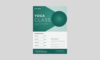modelo de design de folheto de ioga, modelo de design de banner de treinamento de fitness, modelo de folheto de aula on-line de ioga, modelo de folheto de negócios de ioga vetor