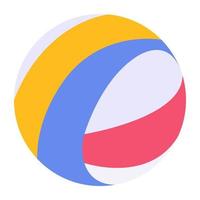 bola de pára-quedas, ícone isométrico de bola de praia de equipamentos esportivos ao ar livre vetor