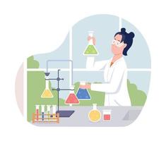 ilustração isolada em vetor 2d cientista feminina