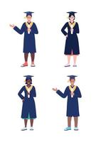 conjunto de caracteres vetoriais de cores semi planas de graduados da universidade e da escola