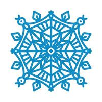 ícone de floco de neve. sinal de floco de neve silhueta azul isolado no fundo branco. projeto plano. símbolo do natal de inverno, feriado de ano novo. ilustração de mão desenhada vetor de decoração de elemento gráfico