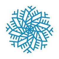 ícone de floco de neve. sinal de floco de neve silhueta azul isolado no fundo branco. projeto plano. símbolo do natal de inverno, feriado de ano novo. ilustração de mão desenhada vetor de decoração de elemento gráfico