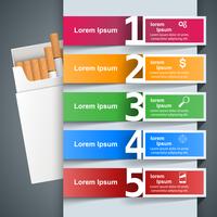 Cigarro prejudicial, víbora, fumaça, infográficos de negócios. vetor