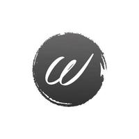 círculo de respingo letra w. utilizável para logotipos de negócios, casamento, maquiagem e moda. vetor