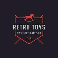 brinquedos de crachá de rótulo retrô vintage clássico e inspiração de design de logotipo de lembrança vetor