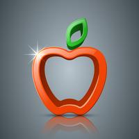 Apple, ícone de folha 3d, logotipo. vetor