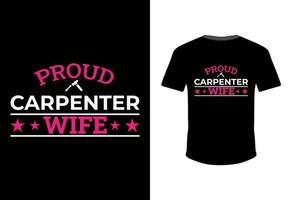 design de t-shirt de esposa de carpinteiro para impressão vetor