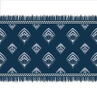 diamante branco sobre azul índigo. design tradicional de padrão oriental étnico geométrico para plano de fundo, tapete, papel de parede, roupas, embrulho, batik, tecido, estilo de bordado de ilustração vetorial vetor