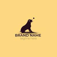 design mínimo de vetor de logotipo de cachorro incrível