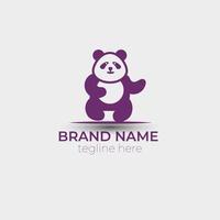 design mínimo de vactor de logotipo de panda incrível vetor