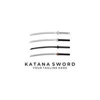 katana espada logotipo design vetor linha ilustração arte samurai tradicional ninja cultura lutador japonês batalha guerra asiático