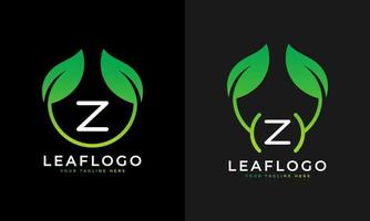 design de logotipo de natureza verde folha letra z. logotipo do monograma. ícone do alfabeto de folhas verdes. utilizável para negócios, ciência, saúde, médicos e natureza logos.flat elemento de modelo de design de logotipo de vetor. eps10 vetor