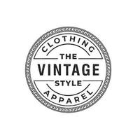 distintivo de etiqueta retrô vintage clássico para elemento de modelo de design de emblema de logotipo de círculo de vestuário de vestuário vetor