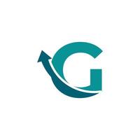 letra inicial g seta para cima símbolo do logotipo. bom para logotipos de empresas, viagens, startups, logística e gráficos vetor