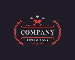 distintivo retrô vintage para brinquedos e elemento de modelo de design de logotipo de lembrança vetor