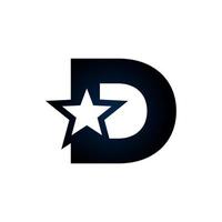 logotipo da estrela da letra d. utilizável para logotipos de vencedores, prêmios e premium. vetor