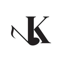 letra k com elemento de design de logotipo de nota chave de música. utilizável para logotipos de negócios, musicais, entretenimento, discos e orquestra vetor