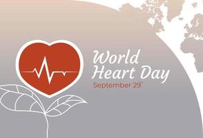 ilustração de design plano de modelos do dia mundial do coração, design adequado para cartazes, planos de fundo, cartões de felicitações, tema do dia mundial do coração vetor
