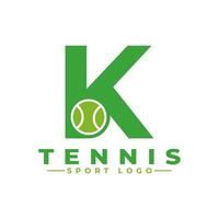 letra k com design de logotipo de tênis. elementos de modelo de design vetorial para equipe esportiva ou identidade corporativa. vetor