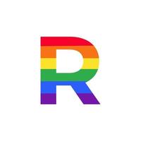 letra r colorida em inspiração de design de logotipo de cor do arco-íris para o conceito lgbt vetor