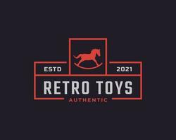 brinquedos de crachá de rótulo retrô vintage clássico e inspiração de design de logotipo de lembrança vetor