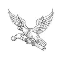 desenho de martelo de garra de águia vetor