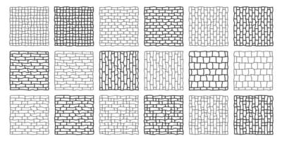 blocos quadriculados em vários tamanhos e estilos. tijolos e telhas. vetor