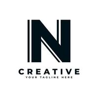 design de logotipo de letra inicial n criativo. utilizável para logotipos de negócios e branding. elemento de modelo de idéias de design de logotipo de vetor plano.