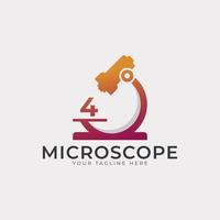 logotipo do laboratório. elemento de modelo de design de logotipo de microscópio número 4. vetor