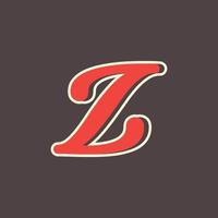 logotipo retrô letra z em estilo vintage ocidental com dupla camada. utilizável para fonte vetorial, rótulos, cartazes etc vetor