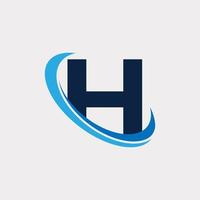 elemento de modelo de design de logotipo de tecnologia letra h inicial. vetor eps10