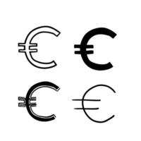 doodle ilustração do símbolo do euro com vetor de estilo de desenho animado desenhado à mão isolado