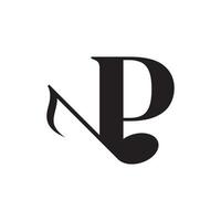 letra p com elemento de design de logotipo de nota chave de música. utilizável para logotipos de negócios, musicais, entretenimento, discos e orquestra vetor