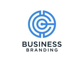 abstrato letra inicial c logotipo. estilo de origami de forma geométrica azul isolado no fundo branco. utilizável para logotipos de negócios e branding. elemento de modelo de design de logotipo de vetor plana.
