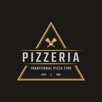 emblema clássico vintage espátula espátula pizza pizzaria design de logotipo inspiração vetor